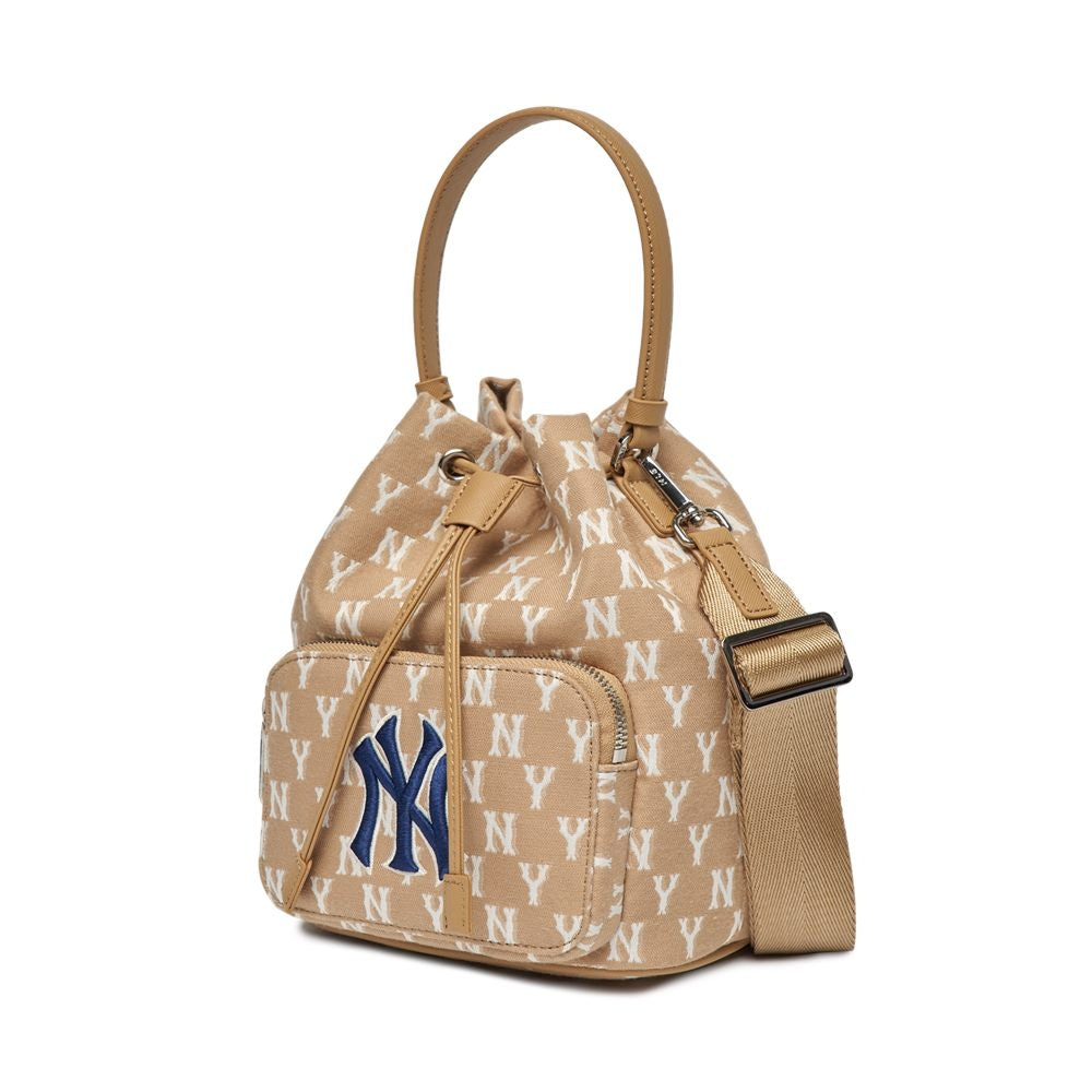 MLB Korea Monogram Bucket Bag – New York Yankees (Beige)
