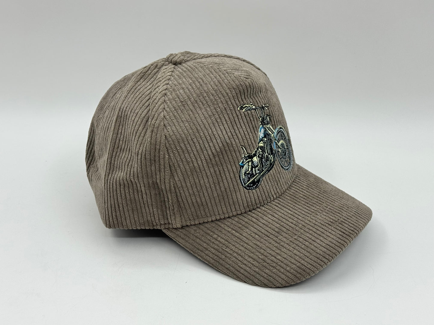 Corduroy Biker Dad Cap – Khaki