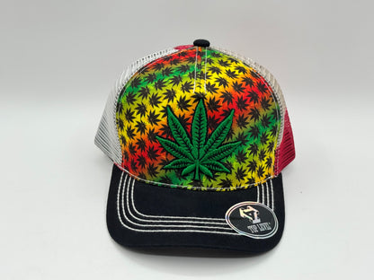 Rasta Leaf Trucker Cap – Top Level