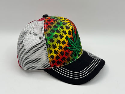 Rasta Leaf Trucker Cap – Top Level