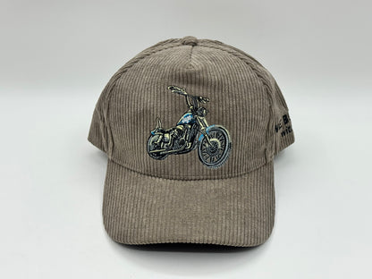 Corduroy Biker Dad Cap – Khaki