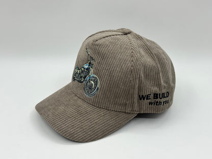 Corduroy Biker Dad Cap – Khaki