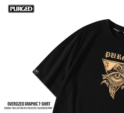 PURGED OMEN Oversized Graphic T-Shirt (Small - 4XL)