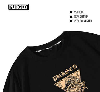PURGED OMEN Oversized Graphic T-Shirt (Small - 4XL)