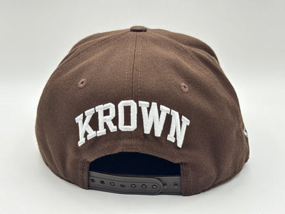 “Underrated” Snapback Cap – Brown by KRWN