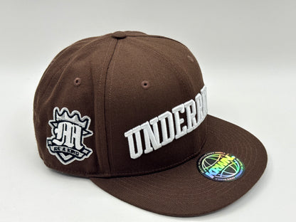 “Underrated” Snapback Cap – Brown by KRWN