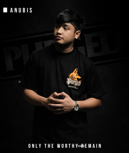 PURGED ANUBIS BLACK Oversized Graphic T-Shirt