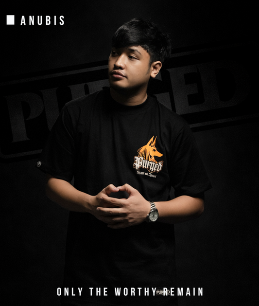 PURGED ANUBIS BLACK Oversized Graphic T-Shirt