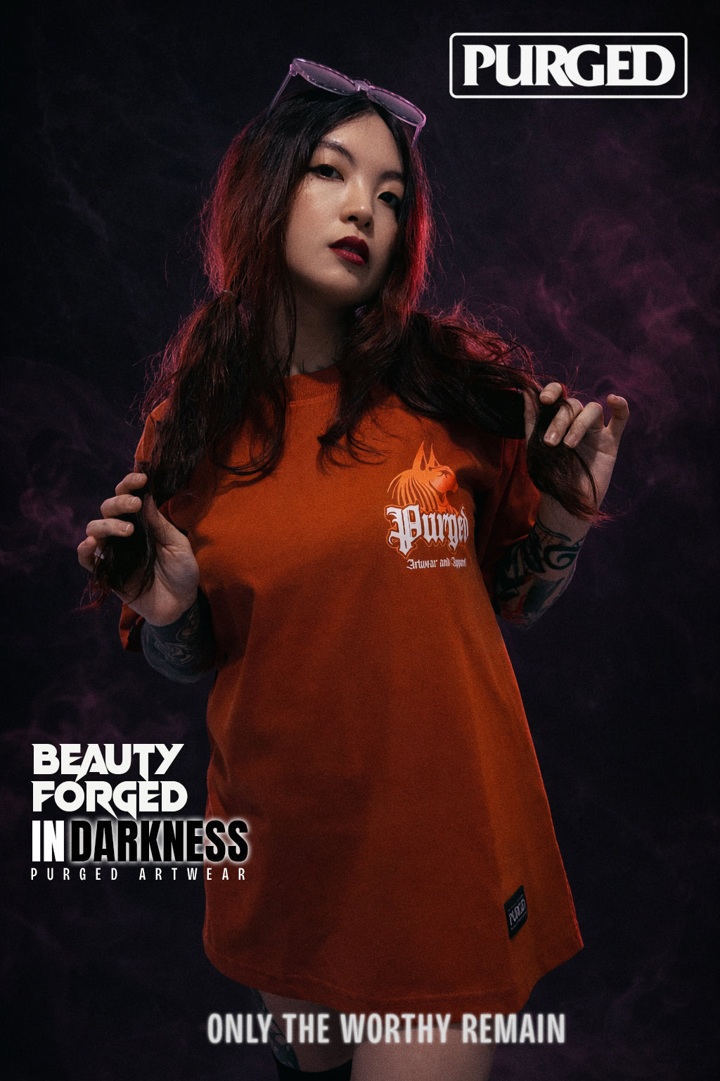 PURGED ANUBIS RUST Oversized Graphic T-Shirt