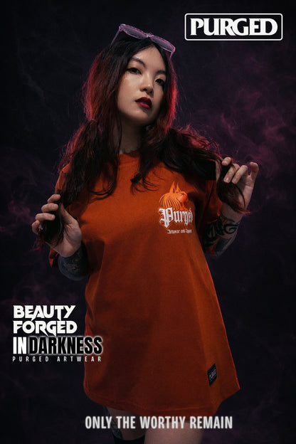 PURGED ANUBIS RUST Oversized Graphic T-Shirt