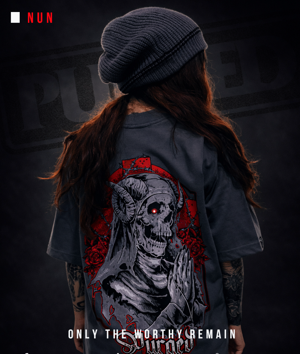 PURGED NUN Oversized Graphic T-Shirt