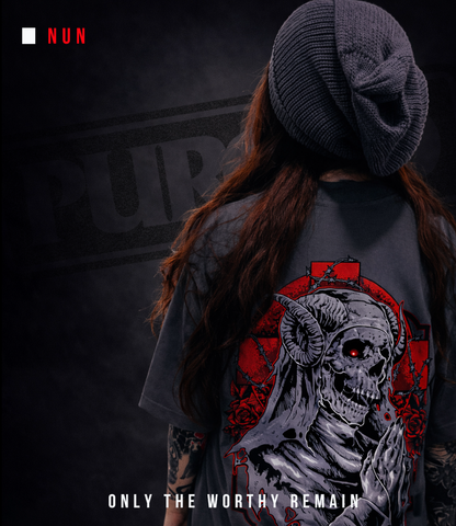 PURGED NUN Oversized Graphic T-Shirt
