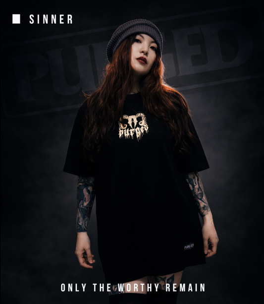 PURGED SINNER Oversized Graphic T-Shirt