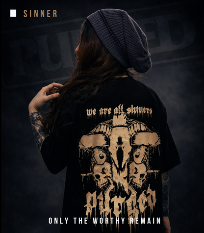 PURGED SINNER Oversized Graphic T-Shirt