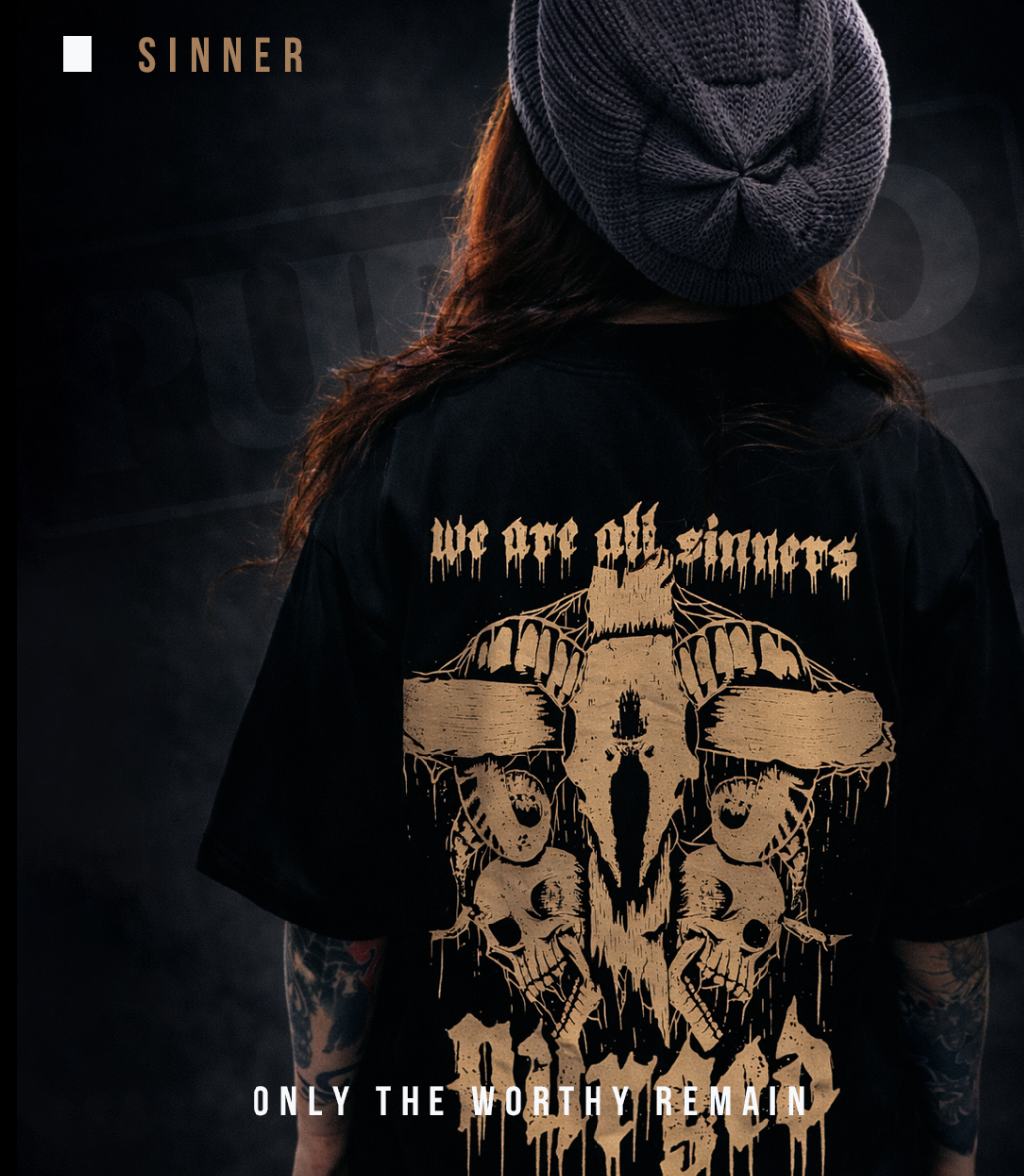 PURGED SINNER Oversized Graphic T-Shirt
