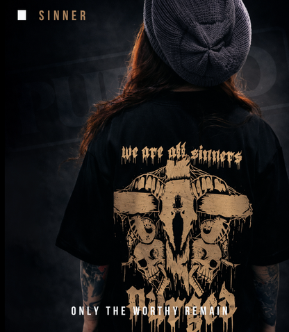 PURGED SINNER Oversized Graphic T-Shirt