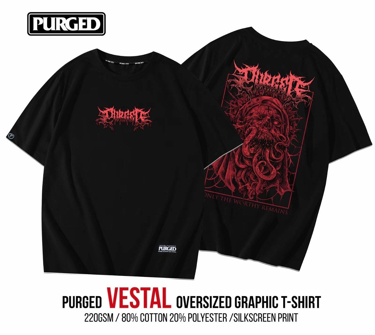 PURGED VESTAL Oversized Graphic T-Shirt