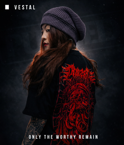 PURGED VESTAL Oversized Graphic T-Shirt