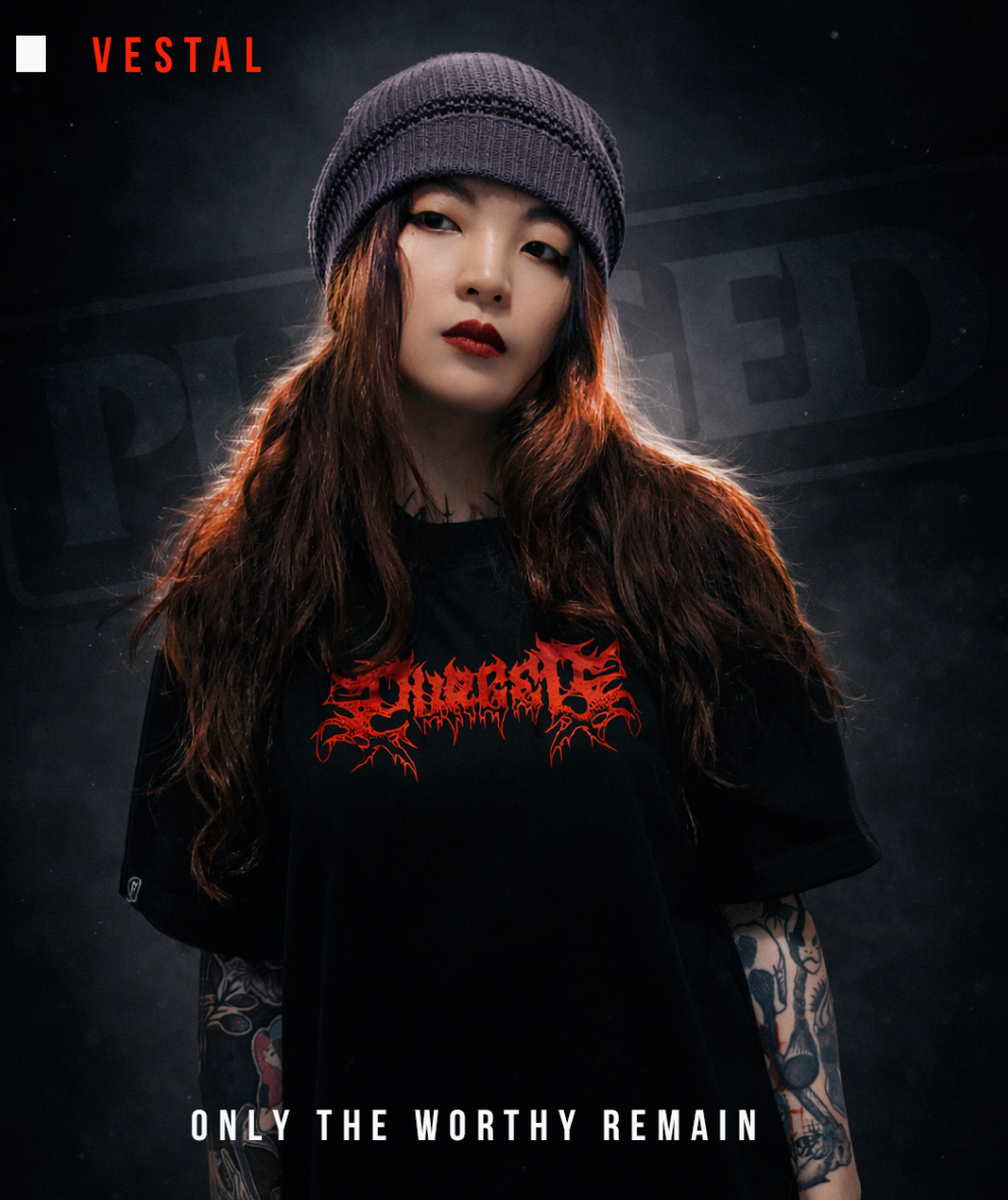 PURGED VESTAL Oversized Graphic T-Shirt