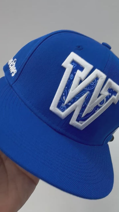 Blue Paisley “W” Snapback by WIP CAPS x Brodiecaps