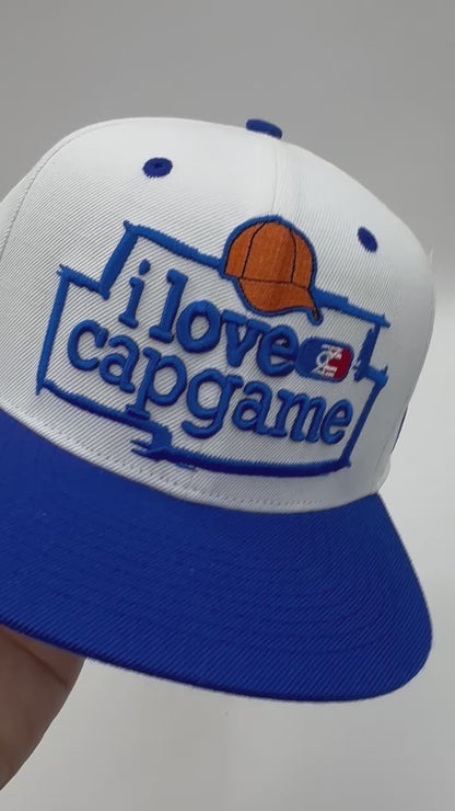 I Love Cap Game – Blue/White Two-Tone Snapback by Theitz Capszone