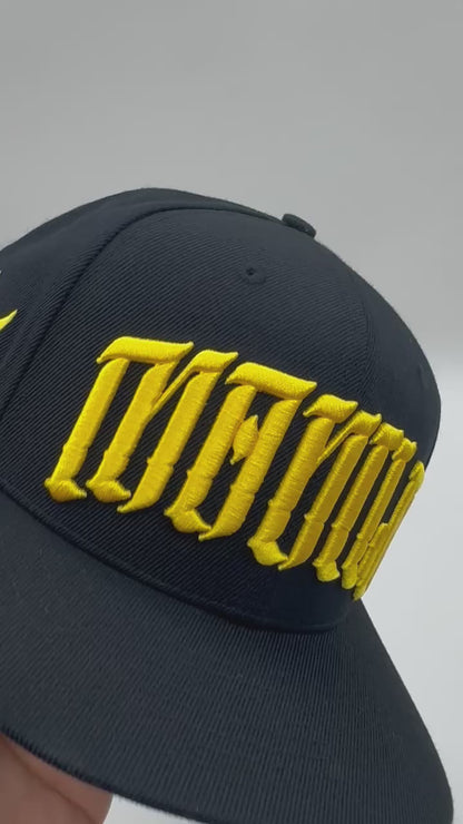 Manila Prime Black/Yellow Gold Snapback by KRWN
