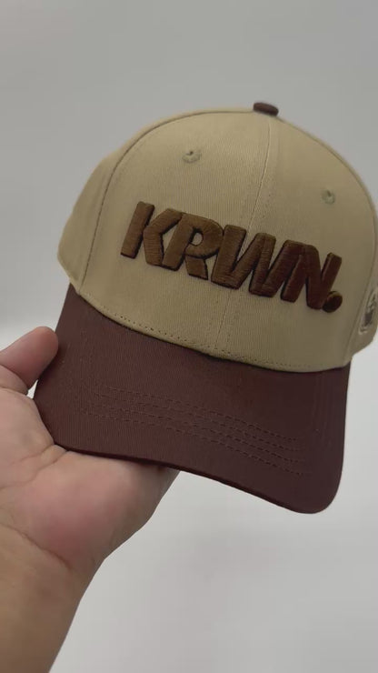 Two-Tone Dad Hat (Khaki/Brown) by KRWN