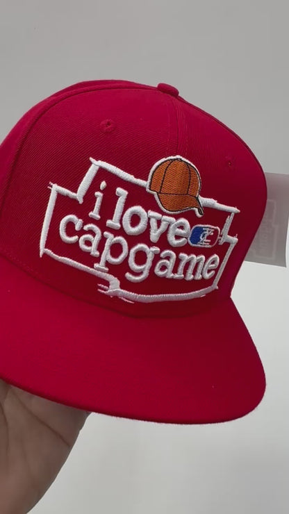 I Love Cap Game – Red Snapback by Theitz Capszone