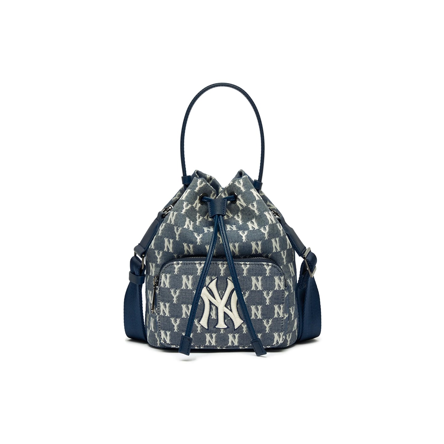 MLB Monogram Jacquard Bucket Drawstring Bag – Navy