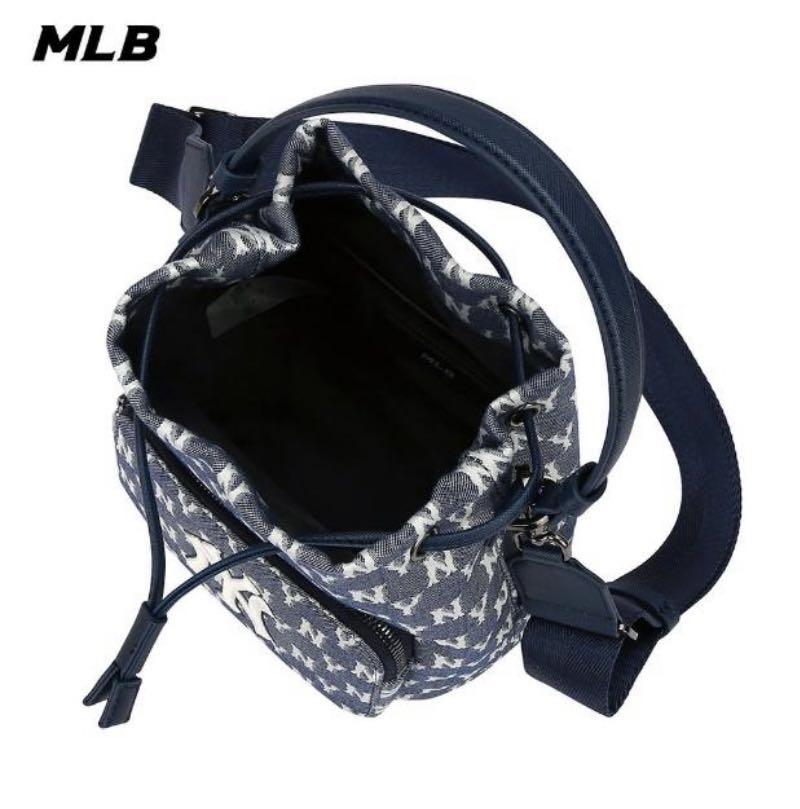 MLB Monogram Jacquard Bucket Drawstring Bag – Navy