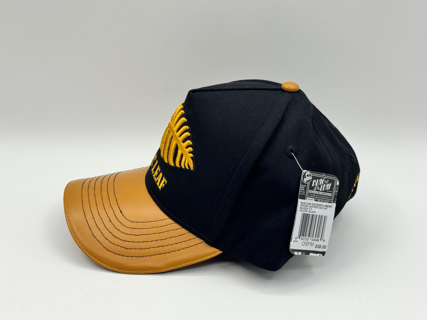 Black Leaf Snapback – Black / Gold