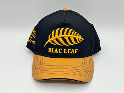 Black Leaf Snapback – Black / Gold