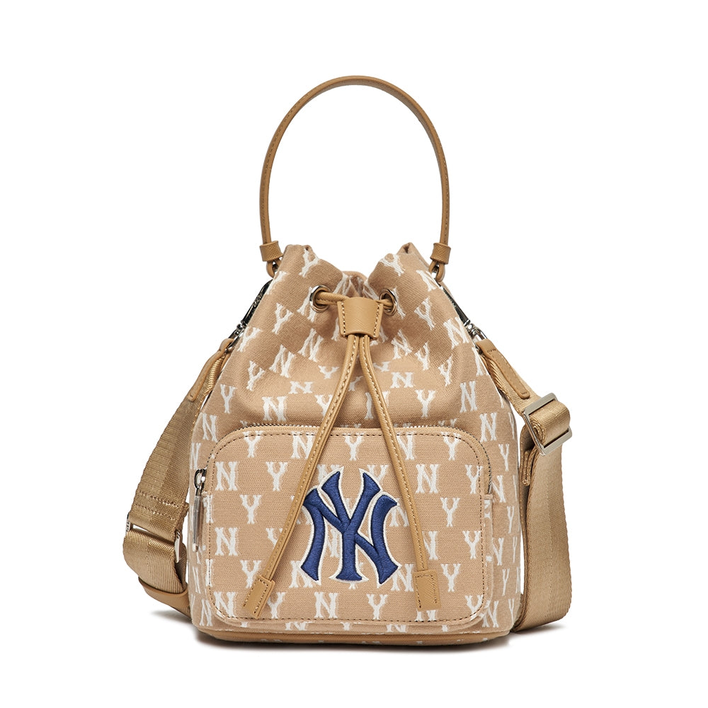 MLB Korea Monogram Bucket Bag – New York Yankees (Beige)