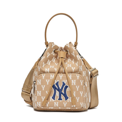 MLB Korea Monogram Bucket Bag – New York Yankees (Beige)
