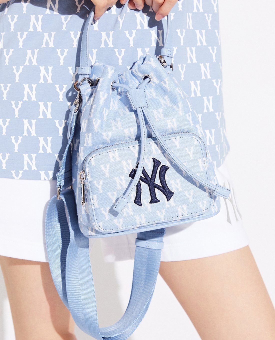 MLB Monogram Jacquard Bucket Drawstring Bag