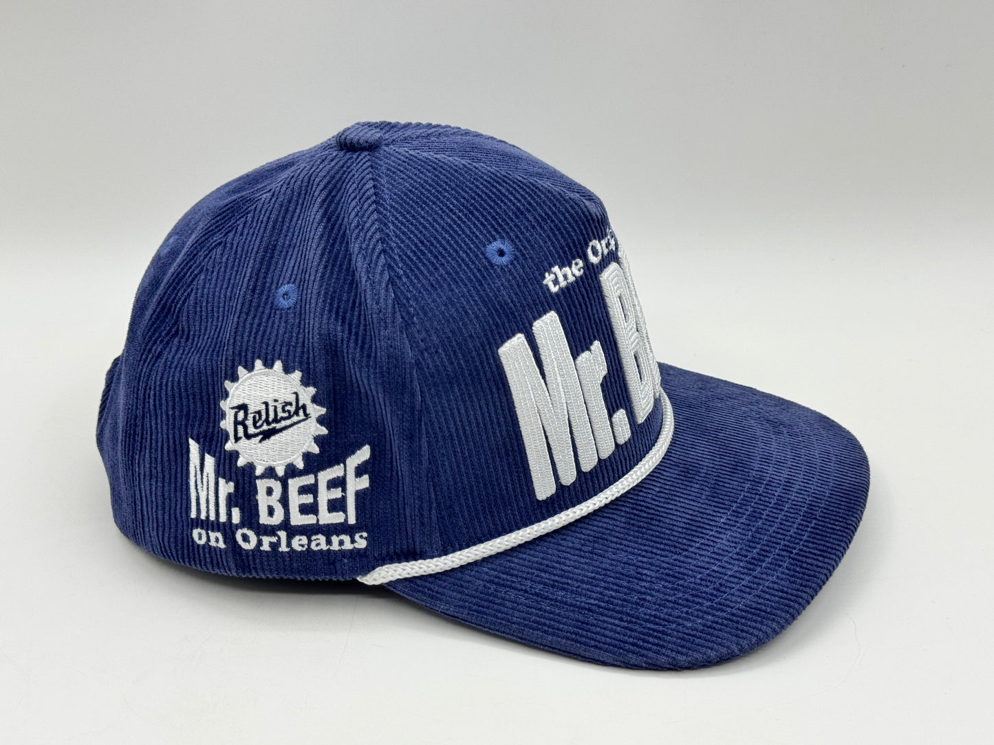 Mr. Beef Corduroy Snapback Cap – Blue