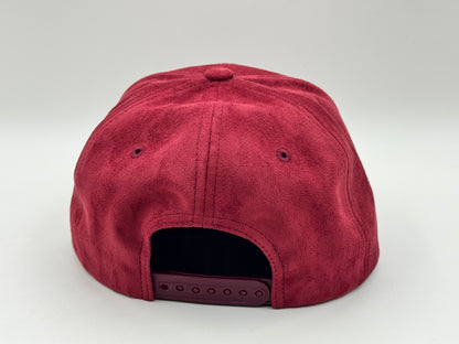 Royal Bear Suede Snapback Cap – Red