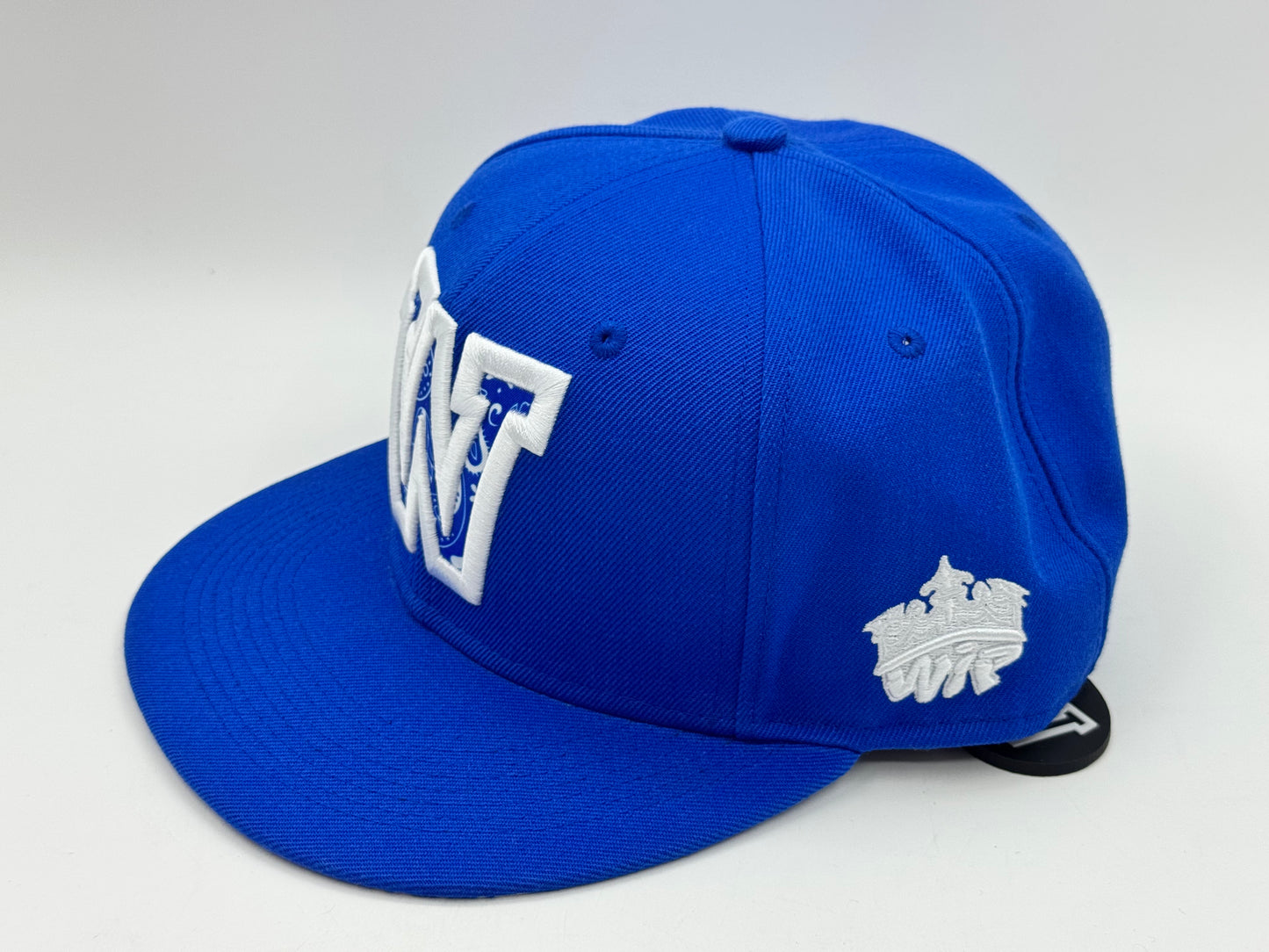 Blue Paisley “W” Snapback by WIP CAPS x Brodiecaps