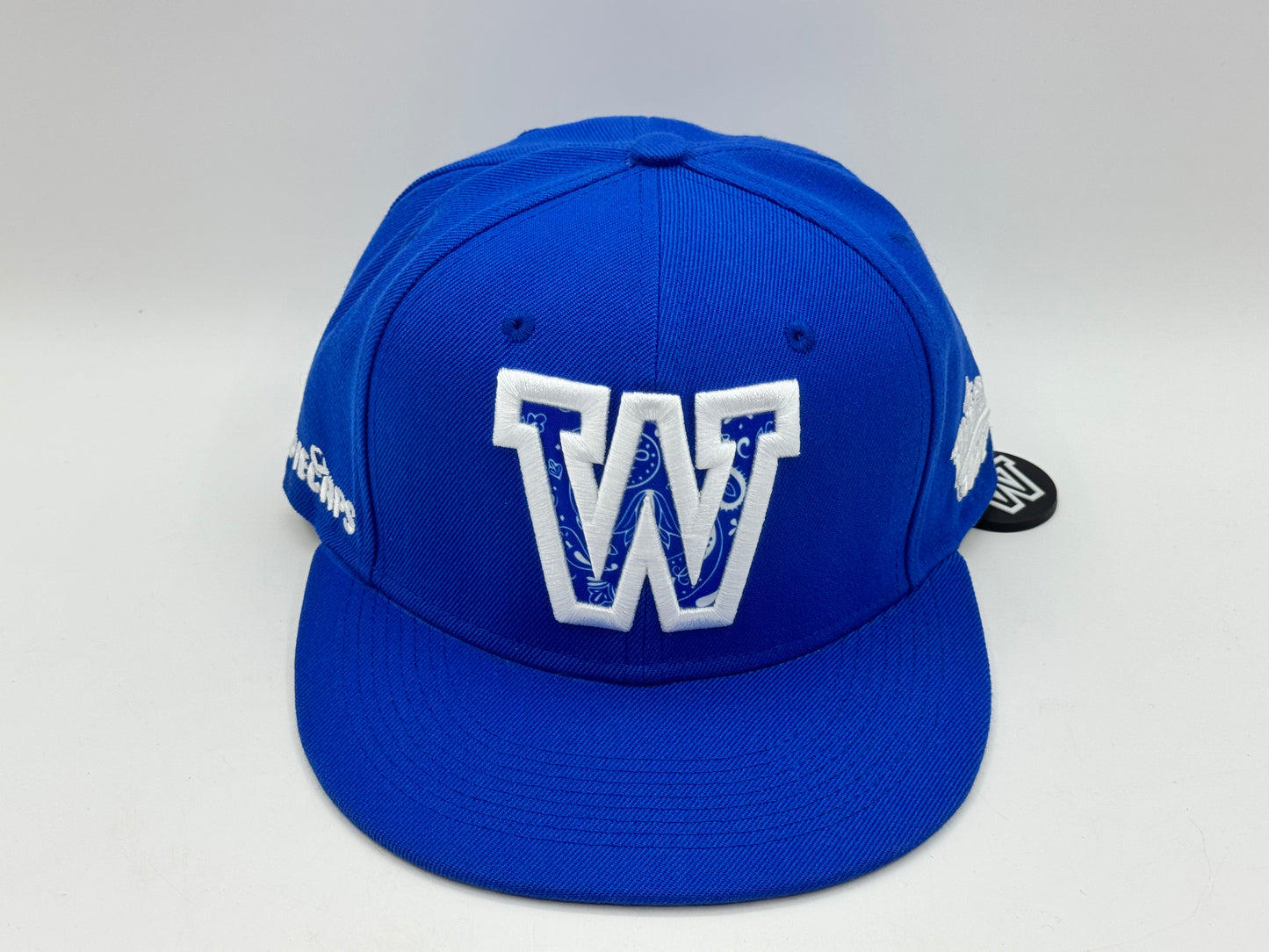 Blue Paisley “W” Snapback by WIP CAPS x Brodiecaps