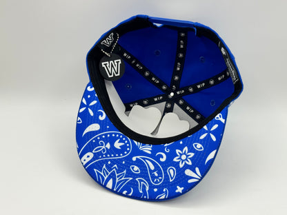 Blue Paisley “W” Snapback by WIP CAPS x Brodiecaps