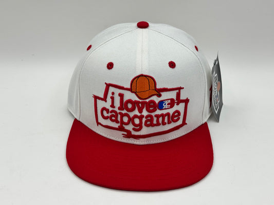 I Love Cap Game – Red/White Two-Tone Snapback by Theitz Capszone