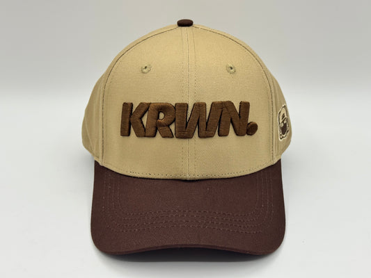 Two-Tone Dad Hat (Khaki/Brown) by KRWN