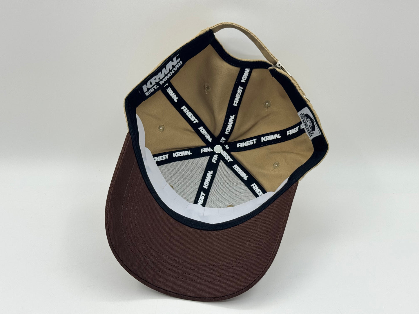 Two-Tone Dad Hat (Khaki/Brown) by KRWN