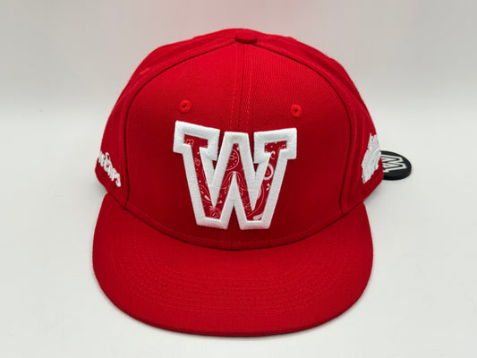 Red Paisley “W” Snapback by WIP CAPS x Brodiecaps