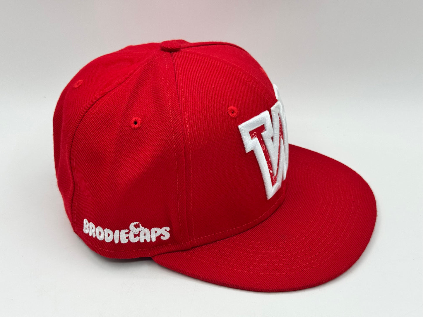 Red Paisley “W” Snapback by WIP CAPS x Brodiecaps