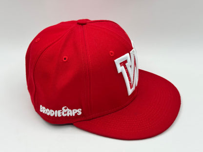 Red Paisley “W” Snapback by WIP CAPS x Brodiecaps