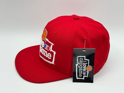 I Love Cap Game – Red Snapback by Theitz Capszone