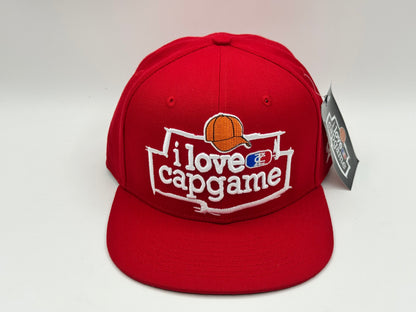 I Love Cap Game – Red Snapback by Theitz Capszone