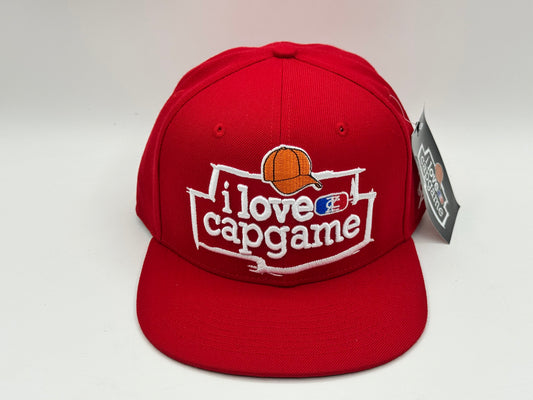 I Love Cap Game – Red Snapback by Theitz Capszone