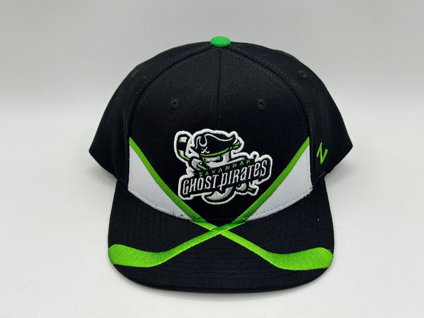 Savannah Ghost Pirates Snapback Cap – Black / Green